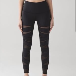 Lululemon Wunder Under Tech Mesh Leggings - Black sz 8